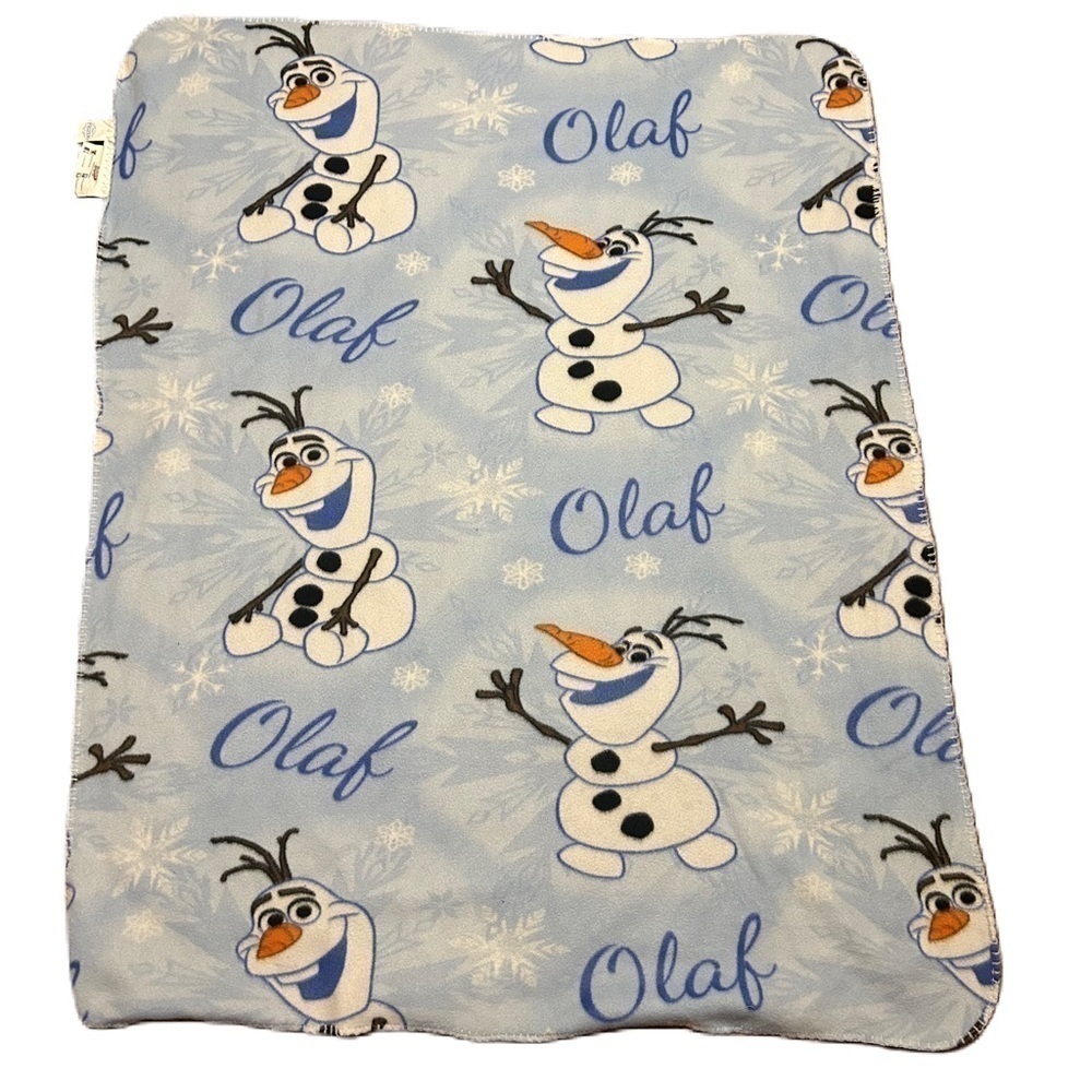 Disney Frozen Olaf Blanket Blue Kids Fleece Throw Snowman Blue